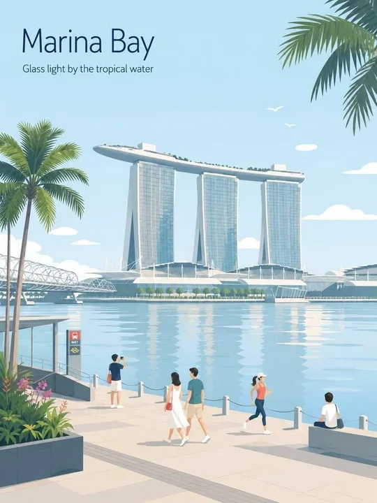 极简清新优雅都市旅行海报