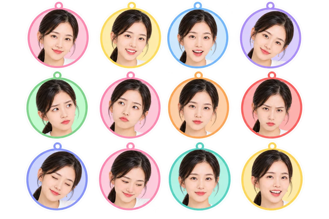 极简职场女性多角度头像挂件贴纸页