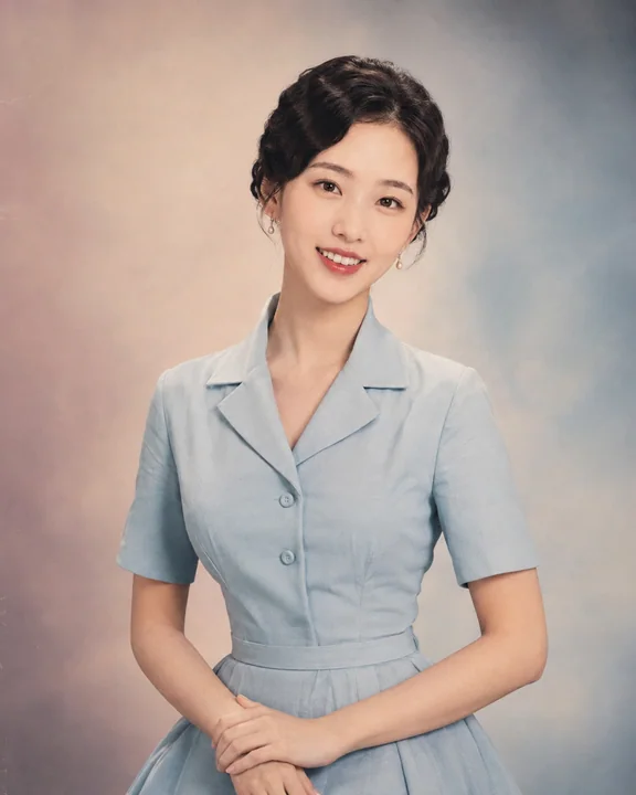复古五十年代彩色影楼典雅成人肖像