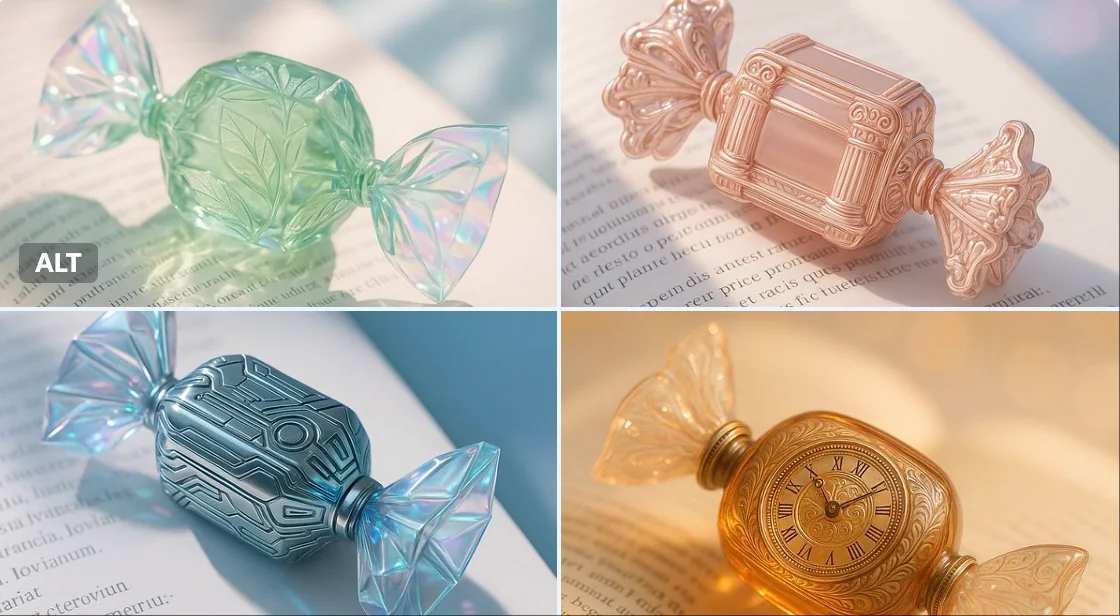 Objets en forme de bonbons