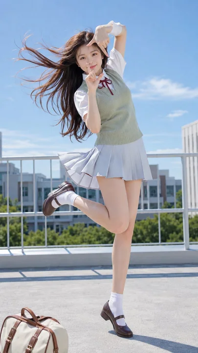20岁大学生夏日校园写实人像