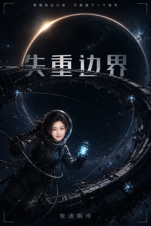 浩瀚星际失重边界科幻电影海报