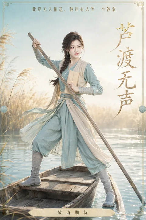 芦渡无声:金苇江影间的孤舟摆渡人