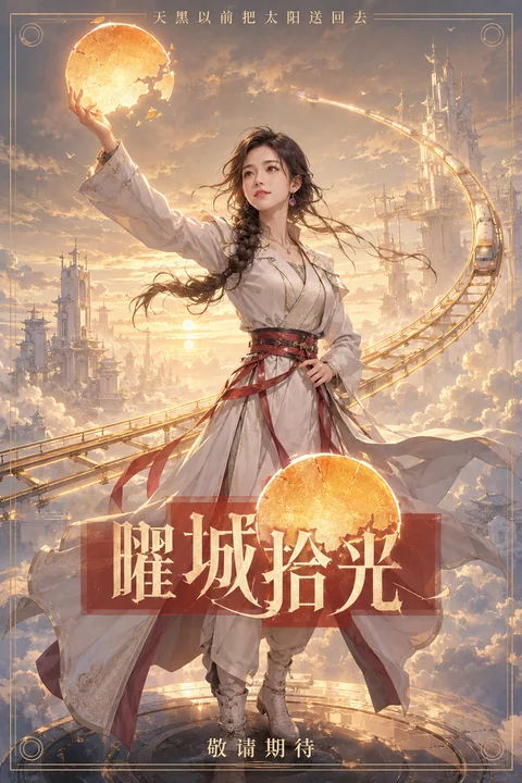 曜城拾光:国漫风近未来都市奇幻海报