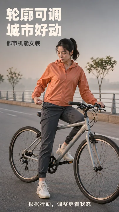 清晨滨河路上的机能美学：轮廓可调的都市穿行者