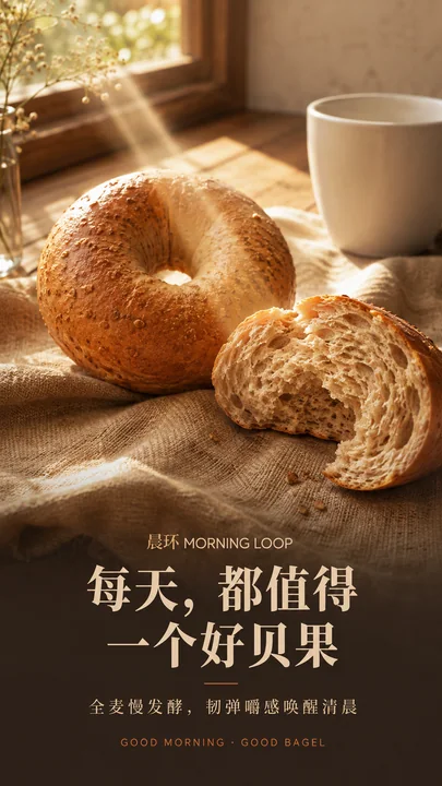 晨曦全麦贝果品牌开屏主视觉