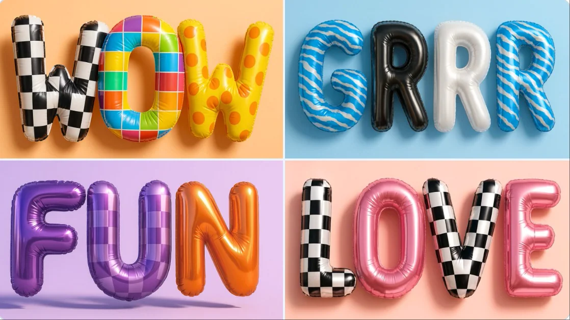 Forme de ballons de texte d'anniversaire
