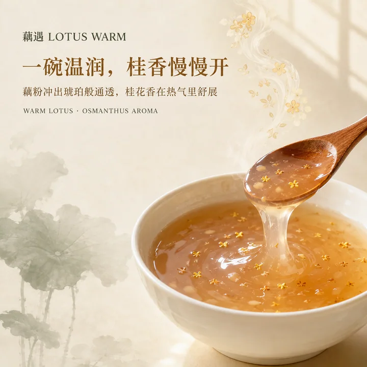 琥珀流光：一碗温润如玉的桂花藕粉羹