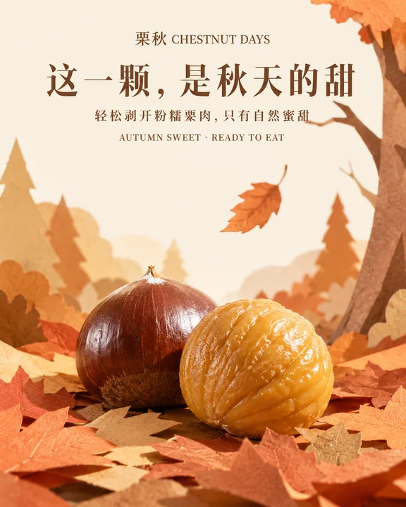 栗秋韵味:纸雕森林里的自然蜜甜感