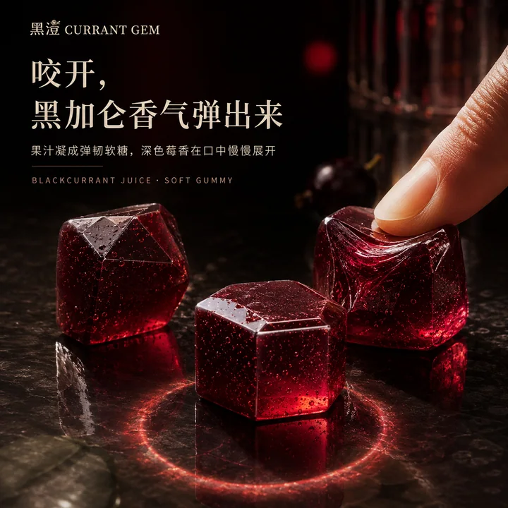 黑澄宝石黑加仑果汁软糖品牌视觉