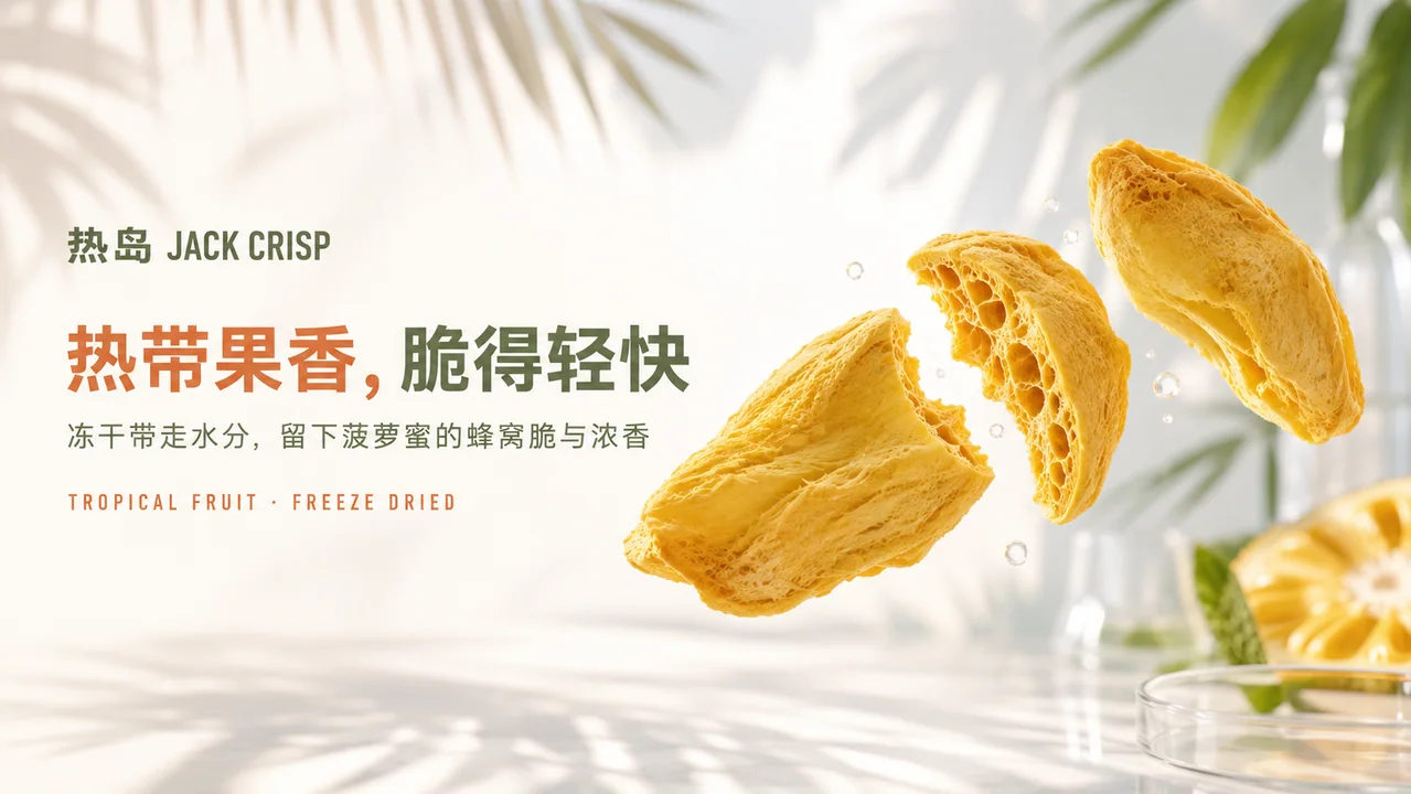 菠萝蜜冻干脆片品牌首屏失重感KV