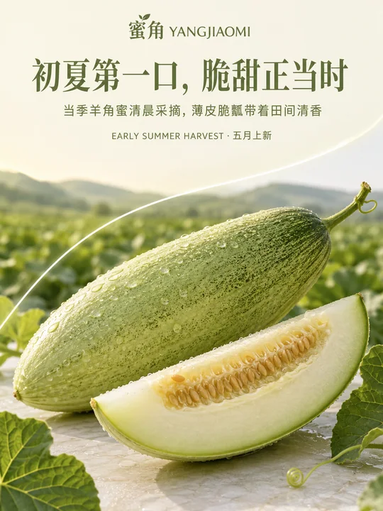 初夏第一口脆甜羊角蜜品牌海报