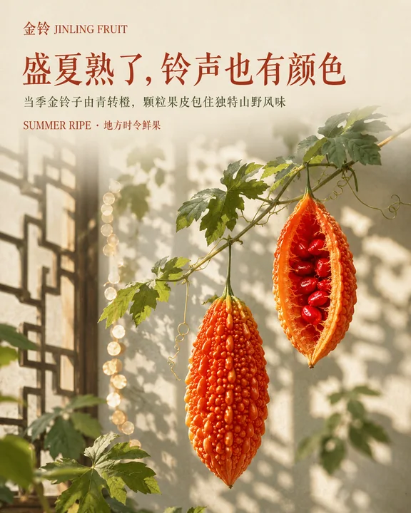 盛夏金铃:东方窗影下的红籽韵味