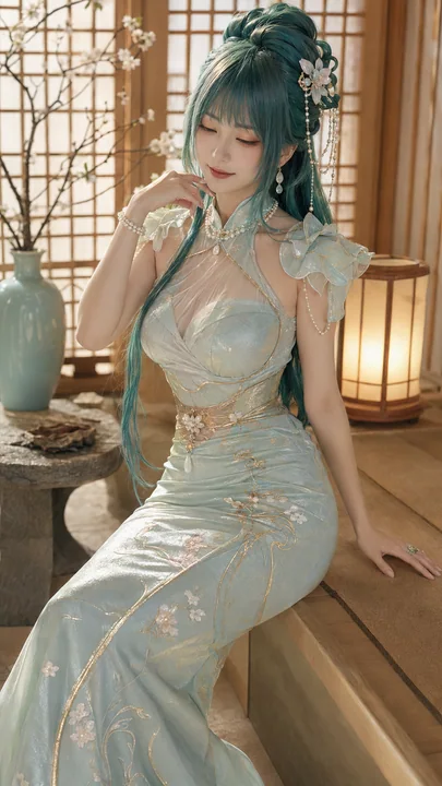 绝美日和:和风茶室里的青瓷剪影