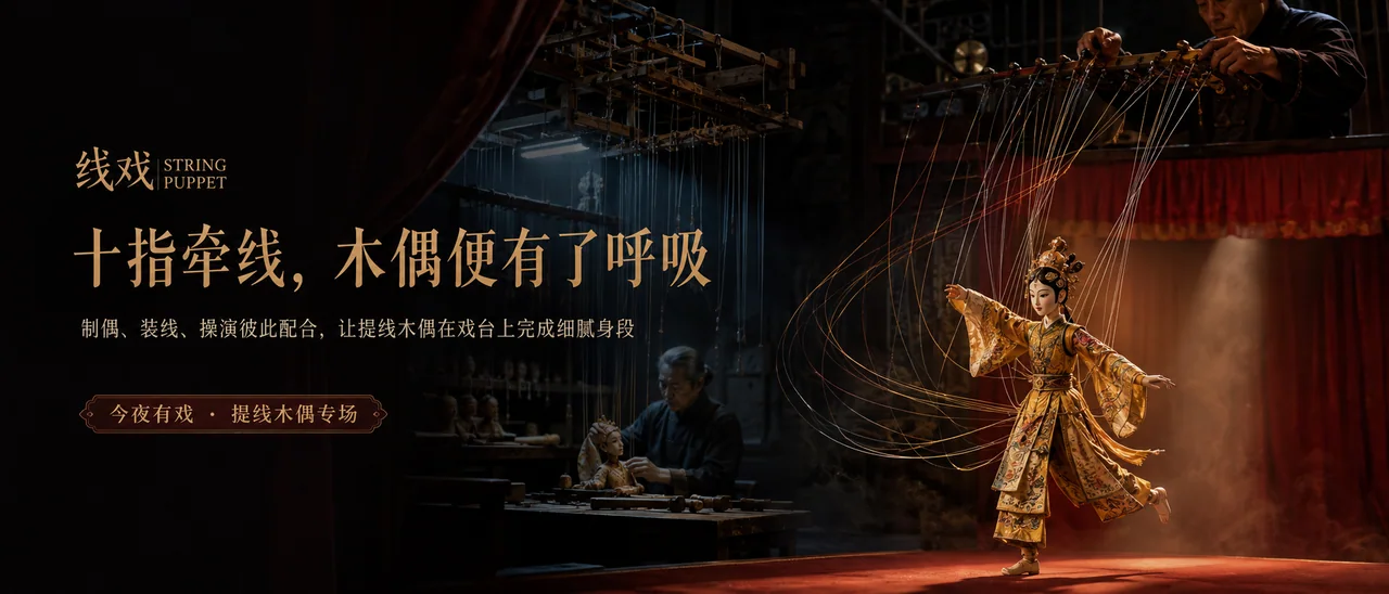 十指悬丝戏梦人生非遗品牌主视觉