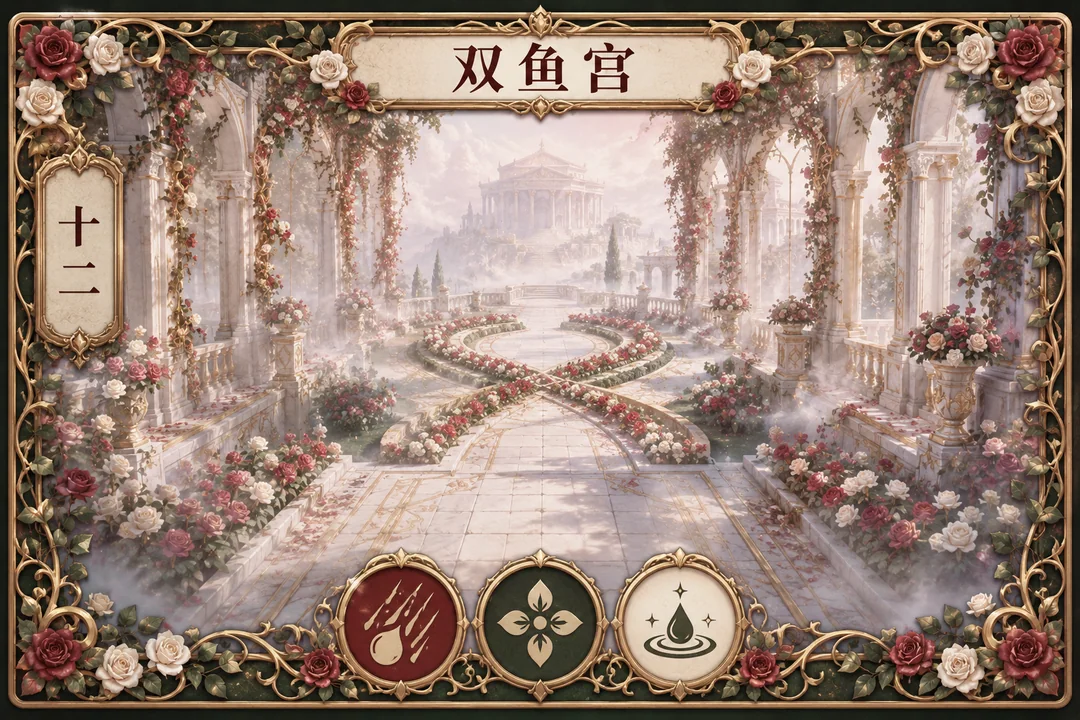 圣域双鱼宫：红白玫瑰交织的梦幻长廊