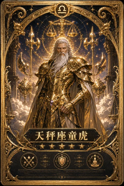 圣斗士星矢天秤座童虎典藏黄金角色卡