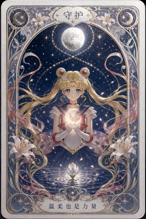 守护之月:美少女战士主题艺术神谕卡