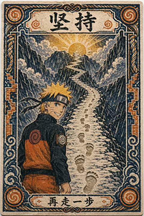 漩涡鸣人坚持意志版画神谕卡