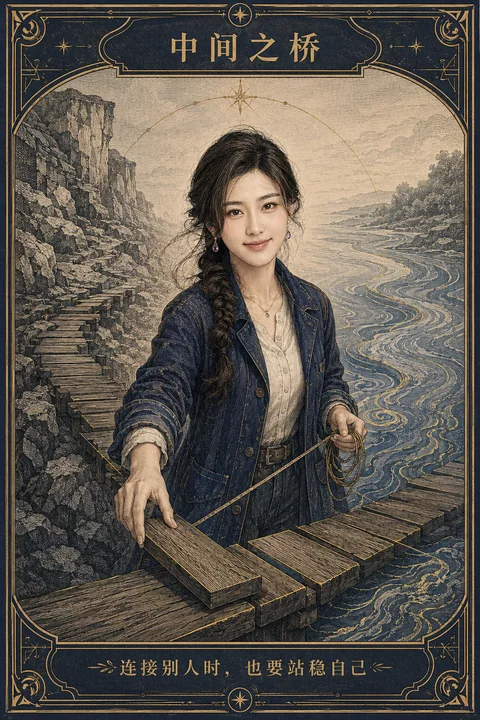 坚守自我的沟通者与中间之桥艺术画