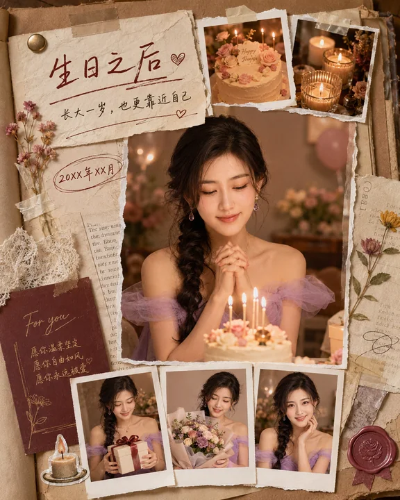 生日过后的温暖手账：定格成长的温柔瞬间