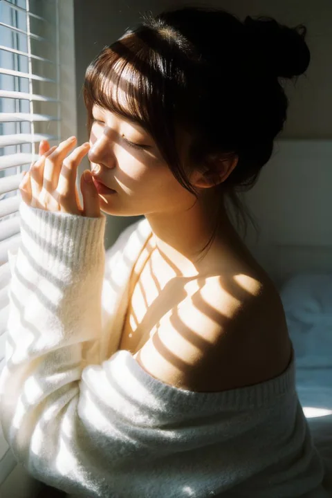 百叶光影少女写真