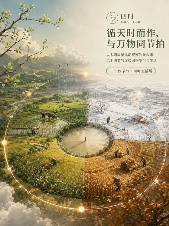循天时而作：二十四节气四时生活展海报