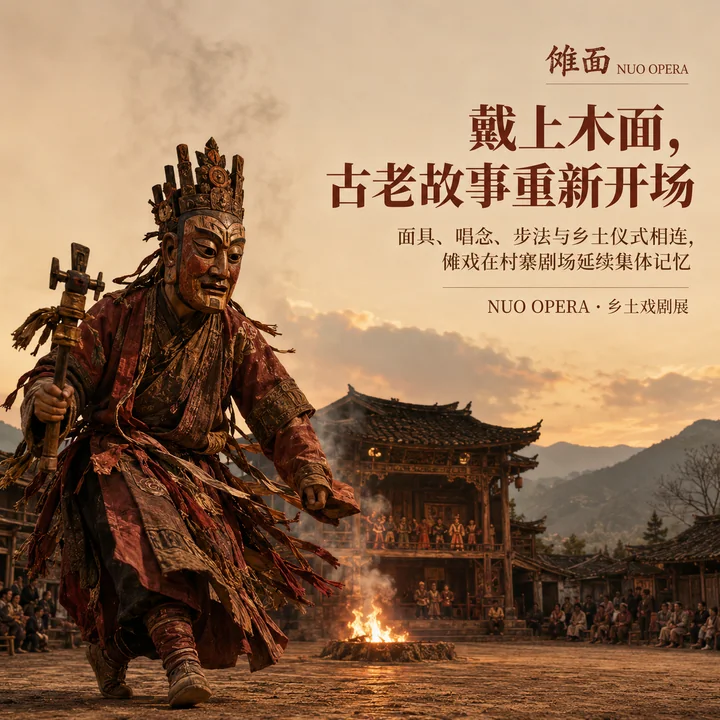 傩韵千秋：乡土剧场中的古老木面艺术