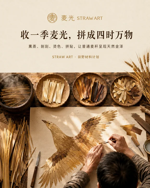 麦光非遗品牌视觉:指尖拼贴四季万物