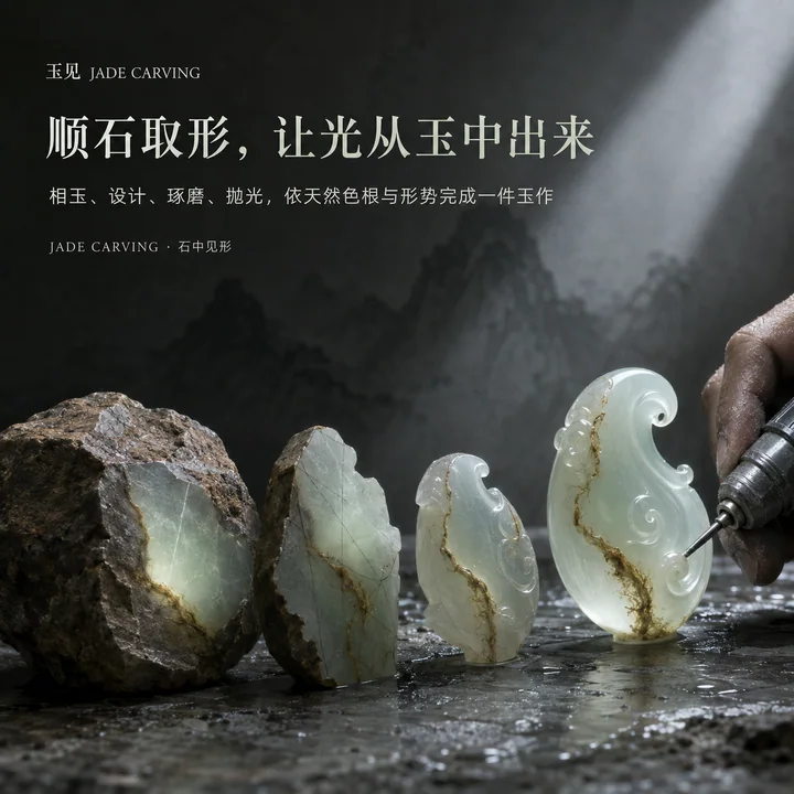 玉见匠心：顺石取形温润光感品牌视觉