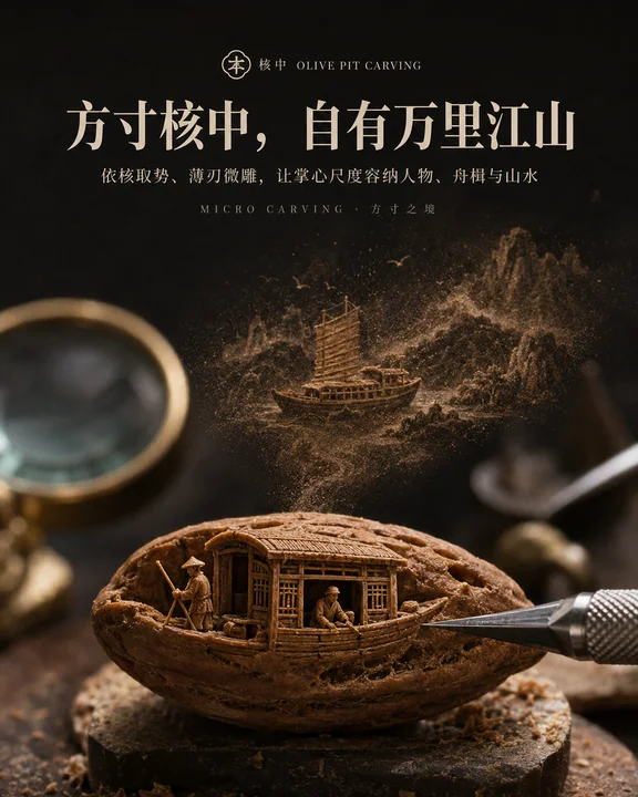 方寸核中万里江山：非遗橄榄核雕微缩艺术