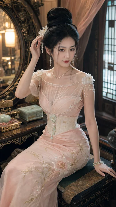 越宫芳华：西施临镜侧影古典人像摄影