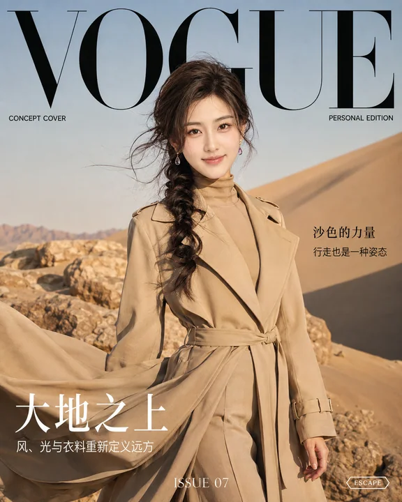 L'expédition mode au-dessus des terres : le grand éditorial voyage Sable d'or de VOGUE
