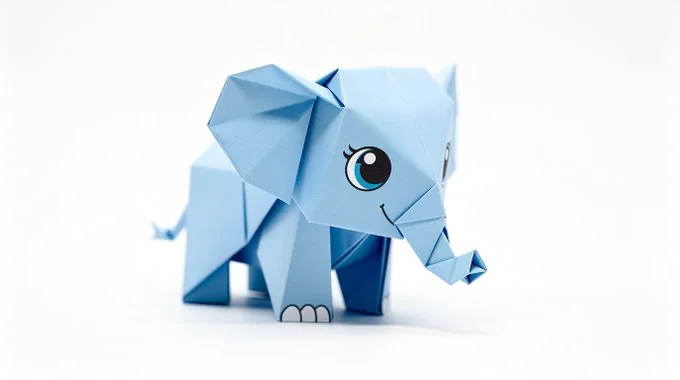 Plan serré d'une créature d'origami fantastique