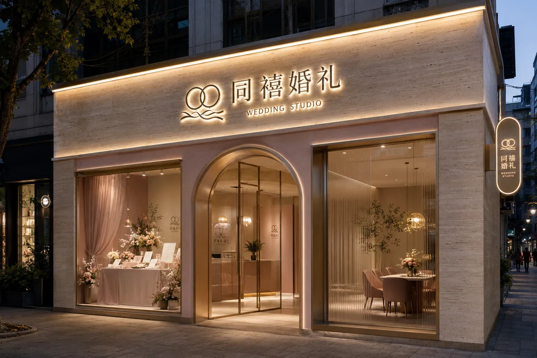 同禧婚礼现代极简主义浪漫门头设计