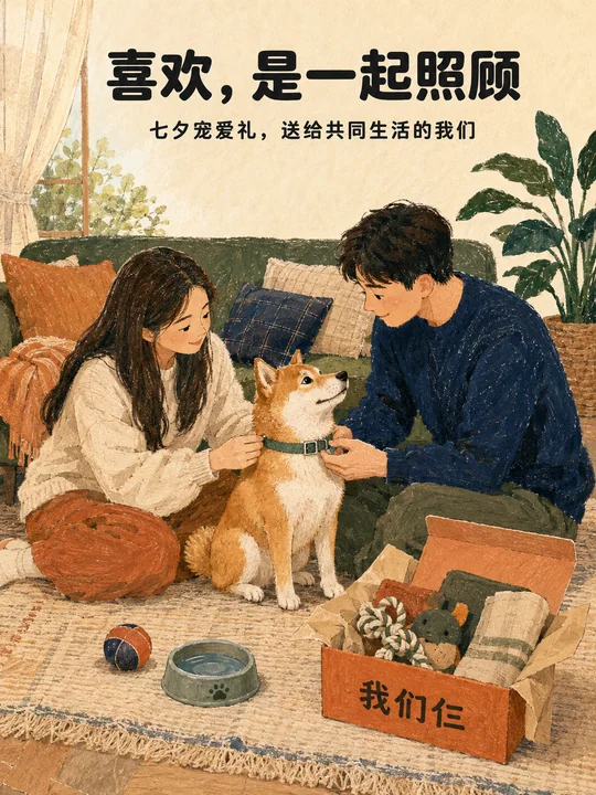 七夕宠物生活：我们仨的温馨客厅时刻