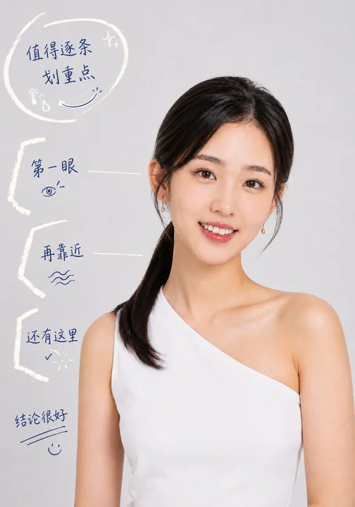 暖白修正笔与钴蓝手写批注的阶梯构图