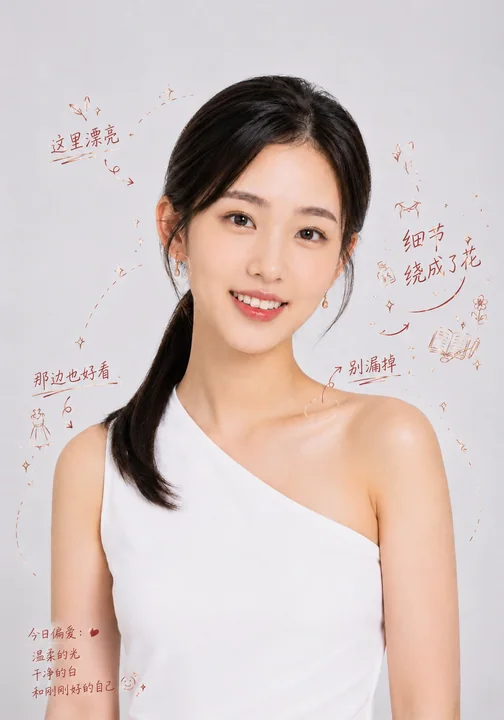 玫瑰金手写手账风精细艺术修饰