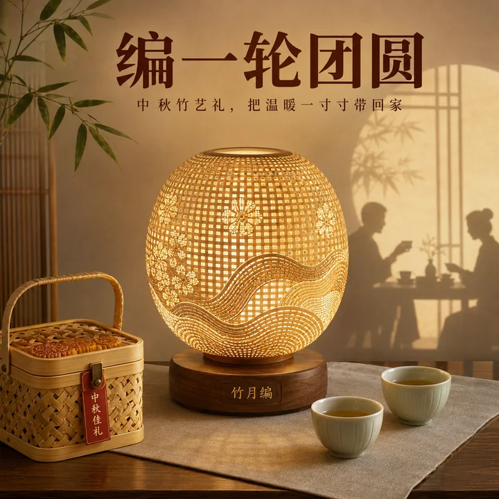 竹月编中秋礼盒商业插画视觉大片