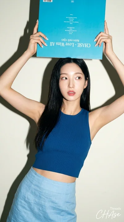 复古独立流行感蓝色LP少女写真