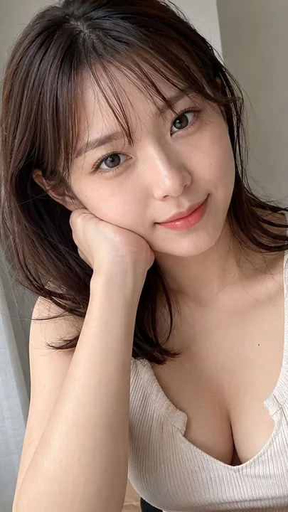 窗边自拍的日本女性写实人像
