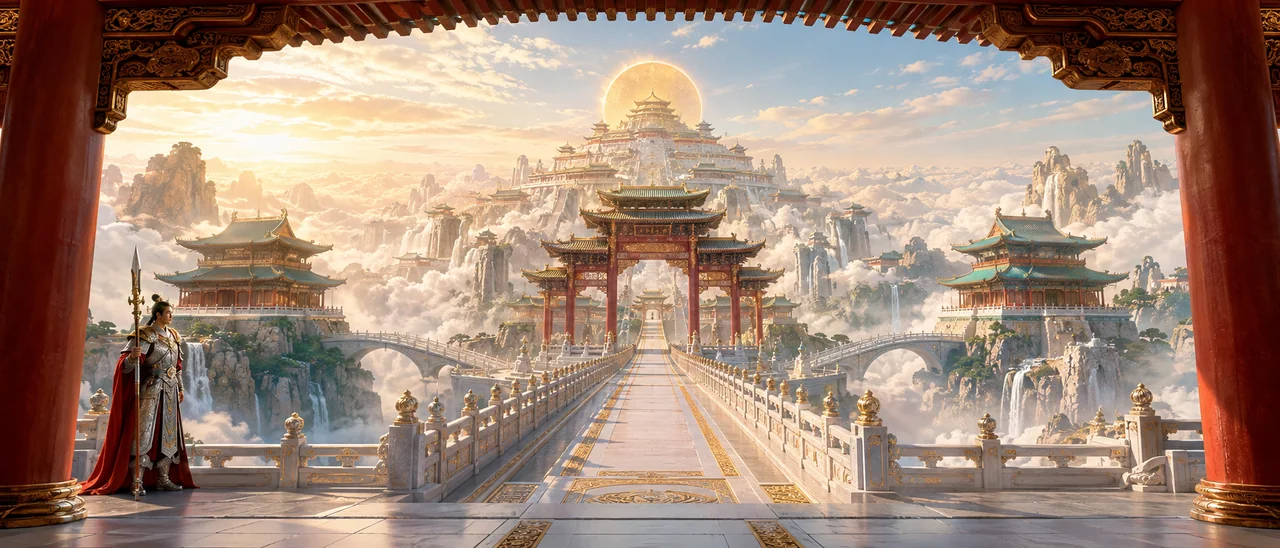 云门内望天宫第一重：东方神话史诗画卷