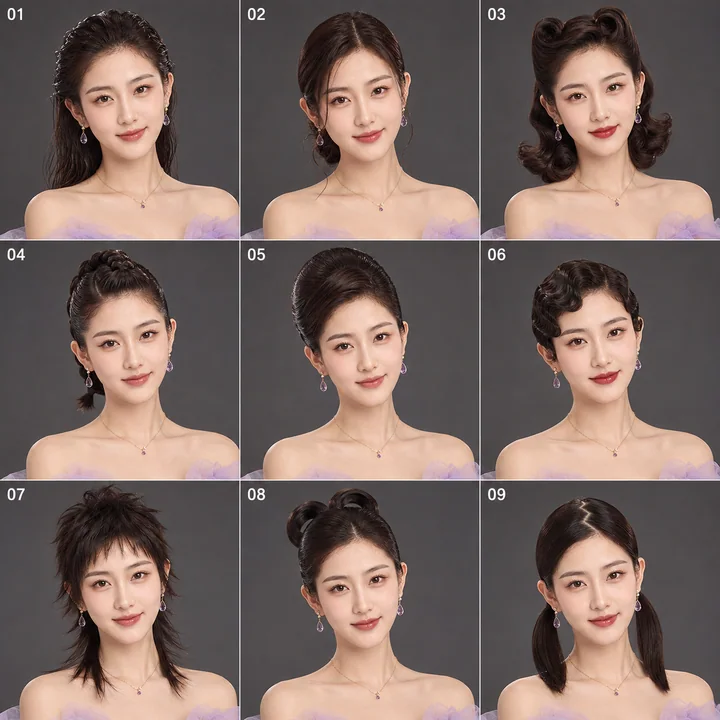 极致人脸一致性:九宫格发型妆容全书