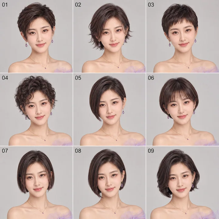 同身份女性九宫格短发造型图鉴