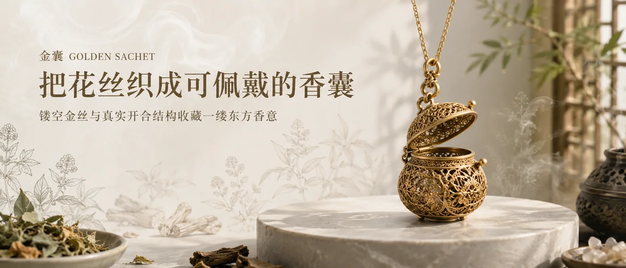 东方香事古法金花丝香囊超宽品牌视觉