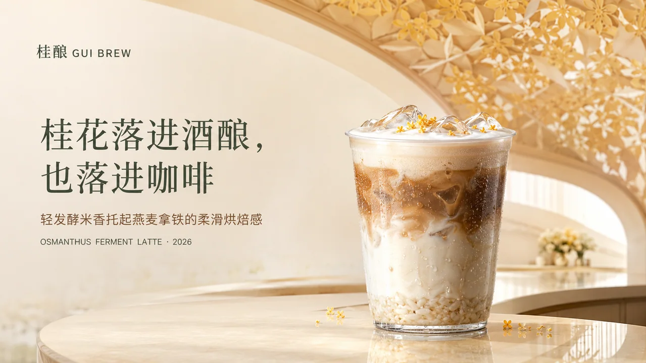 桂花酒酿拿铁东方美学官网首屏海报