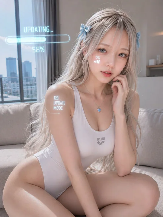 赛博更新风格银发日系女性写真