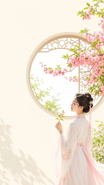 东方禅意极简明亮女性审美海报