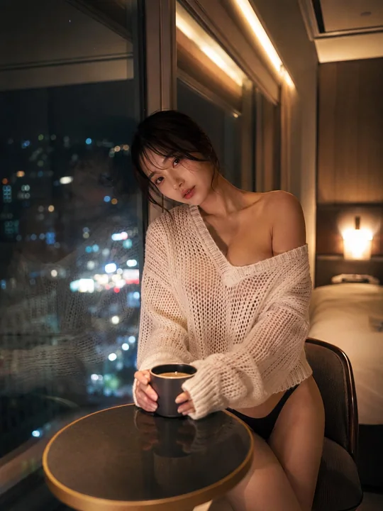 日系写真高级旅馆窗边少女