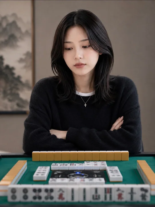 麻将高手纵向对向构图看牌